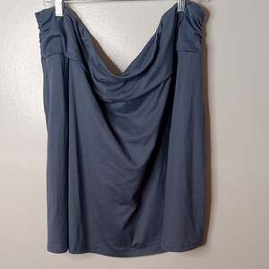 North River Women's 2X Elegant Blue Draped Skirt. Fun, Swirls Plus